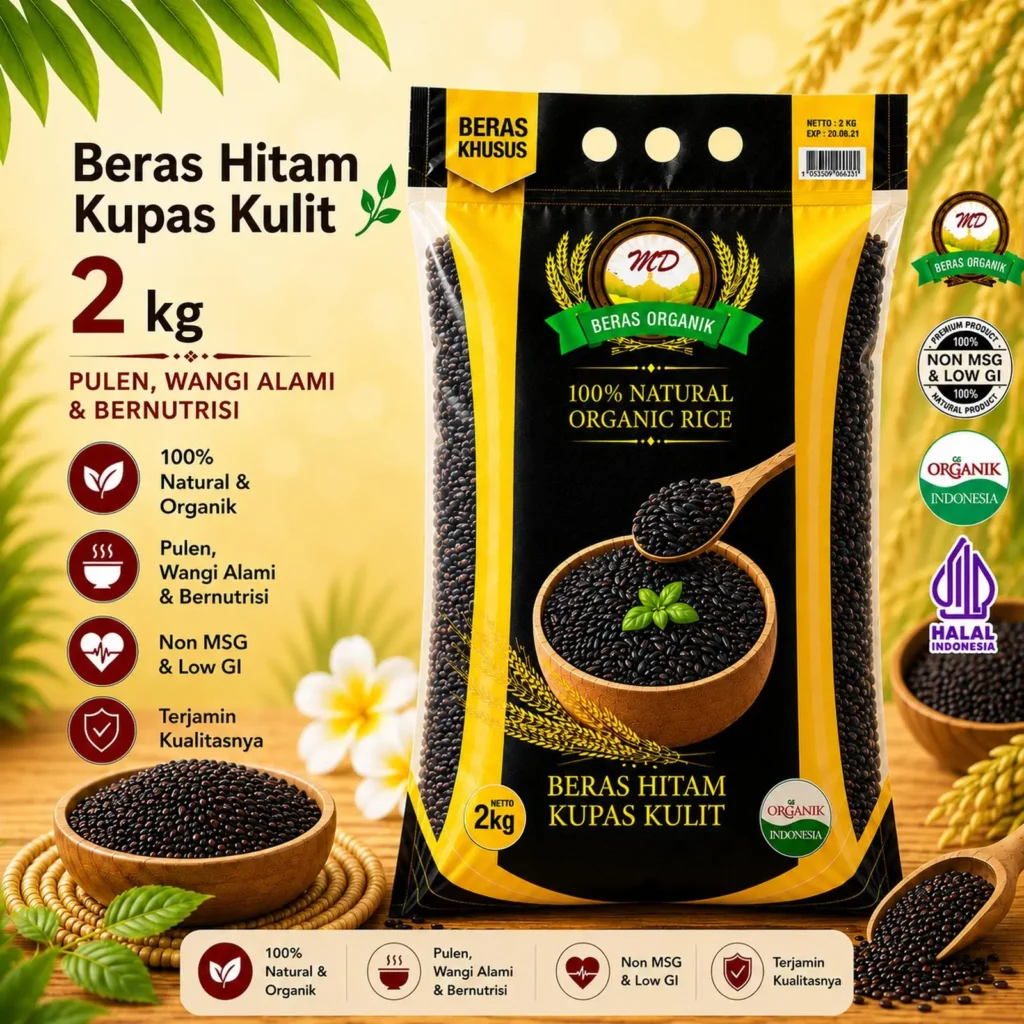 Beras Hitam 2kg (Kupas Kulit)