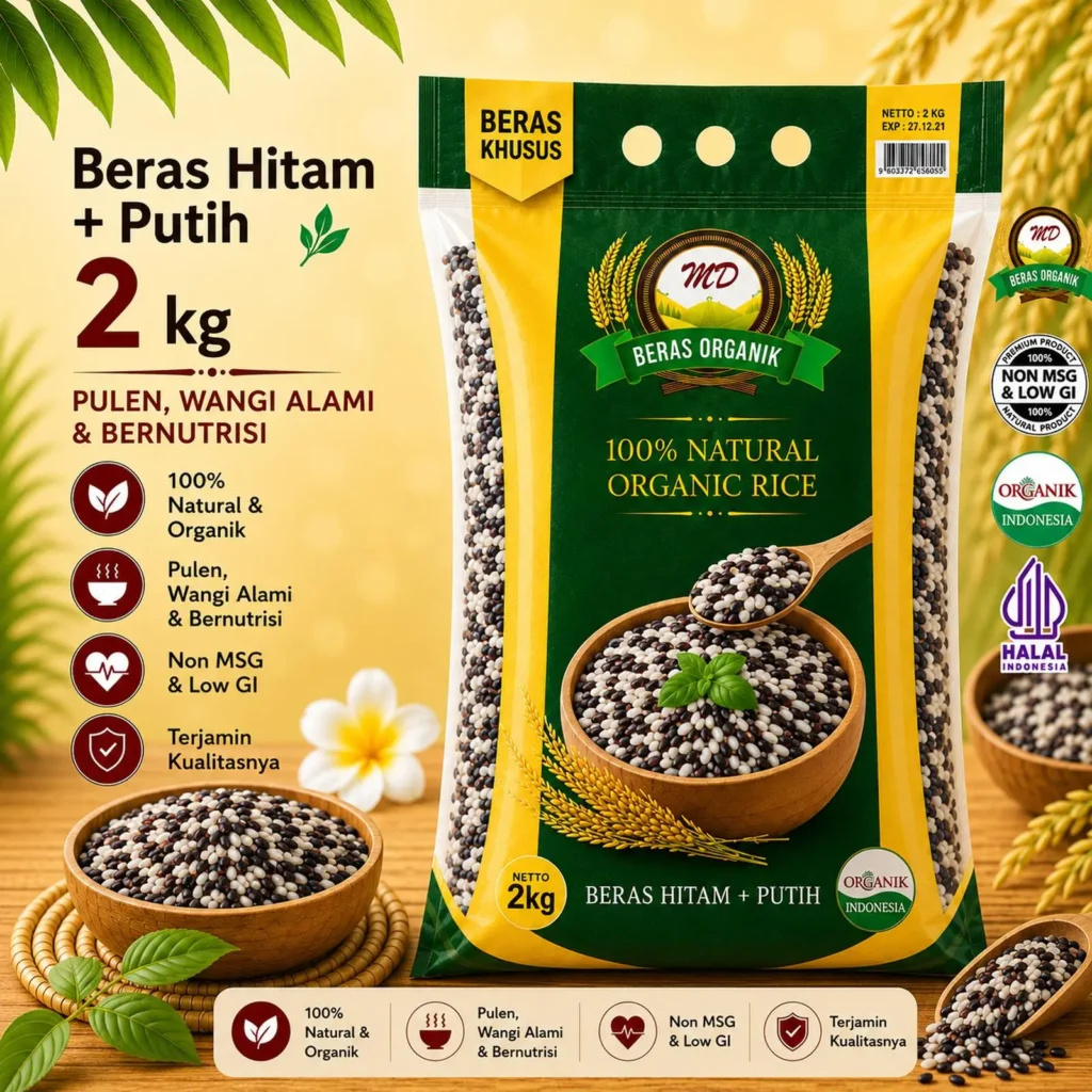 Beras Hitam dan Putih Organik 2kg